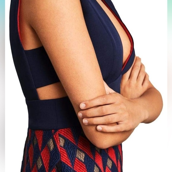 BCBG MaxAzria  Rosalina Woven V-Neck Peplum Dress Size 0 NWT - Picture 4 of 16